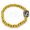 Stainless Steel Fancy Bracelet, with  Opal and White Crystal, Polished, Golden Finish, 03.227.0007.07