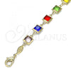 Oro Laminado Fancy Bracelet, Gold Filled Style with Multicolor Crystal, Polished, Golden Finish, 03.326.0002.1.06