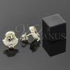 Oro Laminado Stud Earring, Gold Filled Style Angel Design, Multicolor Enamel Finish, Golden Finish, 02.16.0091