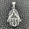 Sterling Silver Fancy Pendant, Hand of God Design, Polished, Silver Finish, 05.392.0046