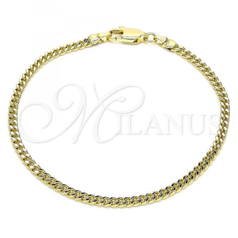 Oro Laminado Basic Bracelet, Gold Filled Style Miami Cuban Design, Polished, Golden Finish, 04.213.0095.07
