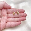 Oro Laminado Stud Earring, Gold Filled Style Teardrop Design, Polished, Golden Finish, 02.342.0351