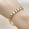 Oro Laminado Basic Bracelet, Gold Filled Style Curb Design, Polished, Golden Finish, 04.213.0299.08