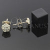 Oro Laminado Stud Earring, Gold Filled Style Flower Design, Green Enamel Finish, Golden Finish, 02.64.0399 *PROMO*