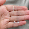 Sterling Silver Threader Earring, with White Cubic Zirconia, Polished, Silver Finish, 02.397.0030