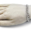 Stainless Steel Basic Bracelet, Pave Cuban Design, Diamond Cutting Finish,, 03.278.0009.08