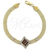 Oro Laminado Fancy Bracelet, Gold Filled Style with Cubic Zirconia, Golden Finish, 5.022.007