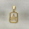Oro Laminado Fancy Pendant, Gold Filled Style Initials Design, Polished, Golden Finish, 05.02.0069.1