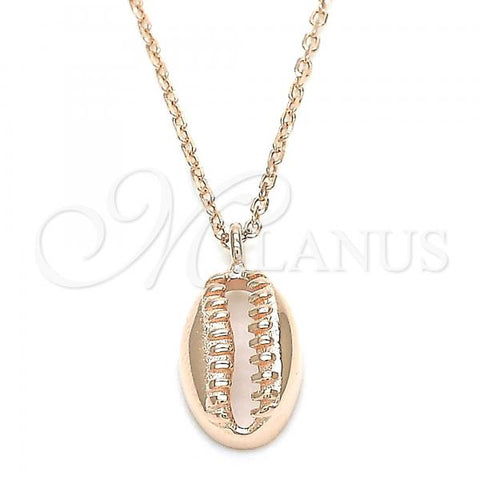 Sterling Silver Pendant Necklace, Polished, Rose Gold Finish, 04.332.0001.1.16