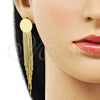 Oro Laminado Long Earring, Gold Filled Style Long Box Design, Polished, Golden Finish, 02.362.0008