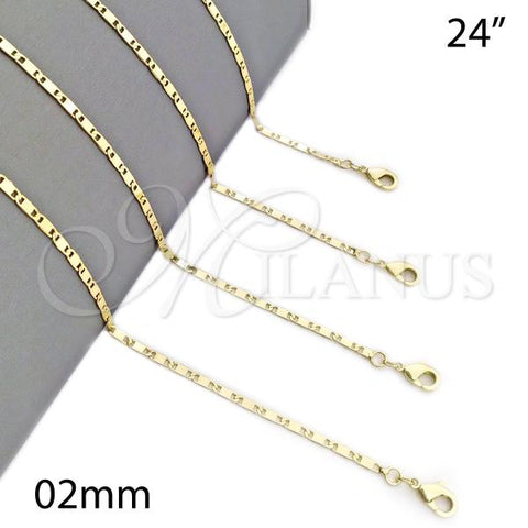 Oro Laminado Basic Necklace, Gold Filled Style Polished, Golden Finish, 04.213.0031.24