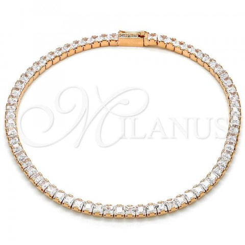 Sterling Silver Tennis Bracelet, with White Cubic Zirconia, Polished, Rose Gold Finish, 03.336.0033.1.08
