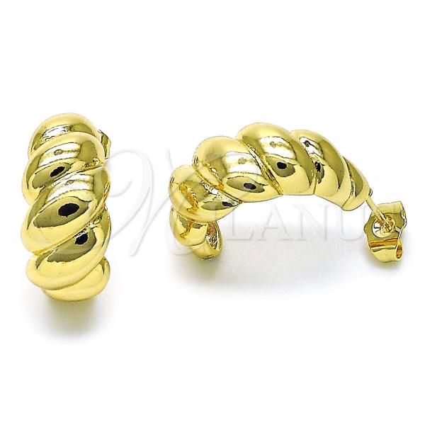 Oro Laminado Stud Earring, Gold Filled Style Polished, Golden Finish, 02.163.0301
