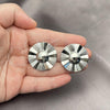 Rhodium Plated Stud Earring, Chunky Design, Diamond Cutting Finish, Rhodium Finish, 02.385.0058.1
