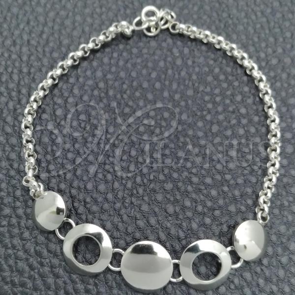 Sterling Silver Fancy Bracelet, Ball Design, Polished, Silver Finish, 03.399.0001.07