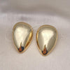 Oro Laminado Stud Earring, Gold Filled Style Chunky Design, Polished, Golden Finish, 02.385.0031