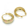 Oro Laminado Small Hoop, Gold Filled Style Polished, Tricolor, 02.106.0005.1.20