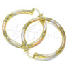 Oro Laminado Large Hoop, Gold Filled Style Polished, Tricolor, 02.170.0232.1.50