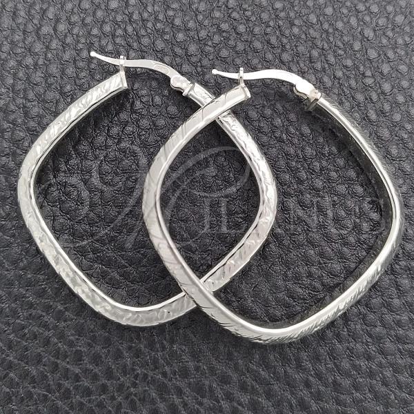 Sterling Silver Medium Hoop, Diamond Cutting Finish, Silver Finish, 02.389.0148.40