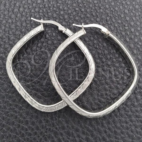 Sterling Silver Medium Hoop, Diamond Cutting Finish, Silver Finish, 02.389.0148.40