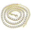 Oro Laminado Fancy Necklace, Gold Filled Style with White Cubic Zirconia, Polished, Golden Finish, 04.372.0001.24