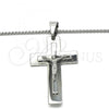 Stainless Steel Pendant Necklace, Crucifix Design, Polished, Steel Finish, 04.116.0008.30