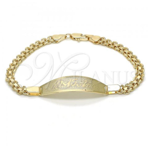 Oro Laminado ID Bracelet, Gold Filled Style Polished, Golden Finish, 03.63.1915.08
