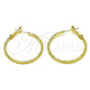 Oro Laminado Medium Hoop, Gold Filled Style Diamond Cutting Finish, Golden Finish, 02.93.0011.30