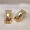 Oro Laminado Stud Earring, Gold Filled Style Chunky Design, Polished, Golden Finish, 02.163.0265