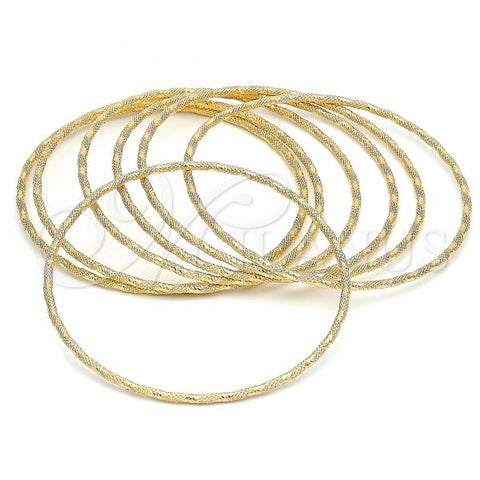 Oro Laminado Semanario Bangle, Gold Filled Style Diamond Cutting Finish, Golden Finish, 07.93.0007.05