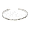 Sterling Silver Individual Bangle, Love Design, Polished, Silver Finish, 07.174.0002 (07 MM Thickness, One size fits all)