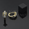 Oro Laminado Huggie Hoop, Gold Filled Style with White Cubic Zirconia, Polished, Golden Finish, 5.130.019.1