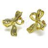 Oro Laminado Stud Earring, Gold Filled Style Bow Design, Polished, Golden Finish, 02.341.0206