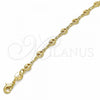 Oro Laminado Basic Bracelet, Gold Filled Style Puff Mariner Design, Polished, Golden Finish, 04.09.0185.07
