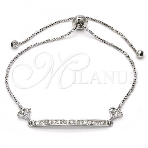 Rhodium Plated Fancy Bracelet, with White Micro Pave, Polished, Rhodium Finish, 03.155.0036.10
