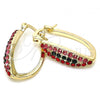 Oro Laminado Small Hoop, Gold Filled Style with Multicolor Crystal, Polished, Golden Finish, 02.100.0083.5.15