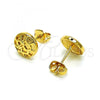 Oro Laminado Stud Earring, Gold Filled Style Polished, Golden Finish, 02.342.0263