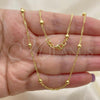 Oro Laminado Basic Necklace, Gold Filled Style Ball Design, Polished, Golden Finish, 04.02.0011.18