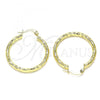 Oro Laminado Medium Hoop, Gold Filled Style Diamond Cutting Finish, Golden Finish, 02.213.0251.1.30