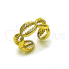 Oro Laminado Elegant Ring, Gold Filled Style Shell Design, Polished, Golden Finish, 01.341.0171