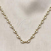 Oro Laminado Fancy Necklace, Gold Filled Style Puff Mariner Design, Polished, Golden Finish, 04.213.0354.24
