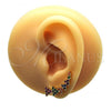 Oro Laminado Earcuff Earring, Gold Filled Style with Multicolor Micro Pave, Polished, Golden Finish, 02.210.0743.1