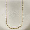 Oro Laminado Basic Necklace, Gold Filled Style Singapore Design, Polished, Golden Finish, 5.223.029.16