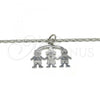Rhodium Plated Pendant Necklace, Little Girl and Little Boy Design, Polished, Rhodium Finish, 04.106.0030.1.20