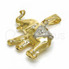 Oro Laminado Fancy Pendant, Gold Filled Style Elephant Design, Polished, Two Tone, 03.32.0268