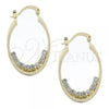 Oro Laminado Medium Hoop, Gold Filled Style with White Cubic Zirconia, Polished, Golden Finish, 5.141.014