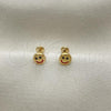 Oro Laminado Stud Earring, Gold Filled Style White Polished, Golden Finish, 02.02.0507