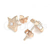 Sterling Silver Stud Earring, Star Design, with White Cubic Zirconia, Polished, Rose Gold Finish, 02.369.0037.1