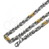 Stainless Steel Necklace and Bracelet, Polished, Two Tone, 06.363.0003.1
