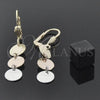 Oro Laminado Long Earring, Gold Filled Style Polished, Tricolor, 02.63.2186